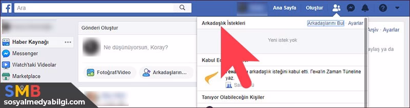 Facebook arkadaşlık istekleri
