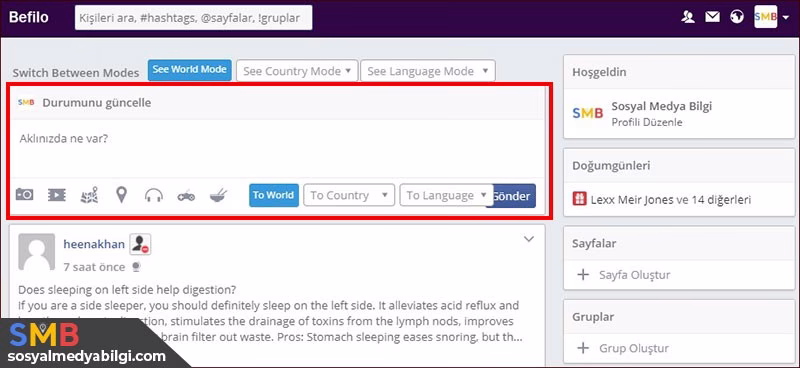 Befilo Hesap Oluşturma