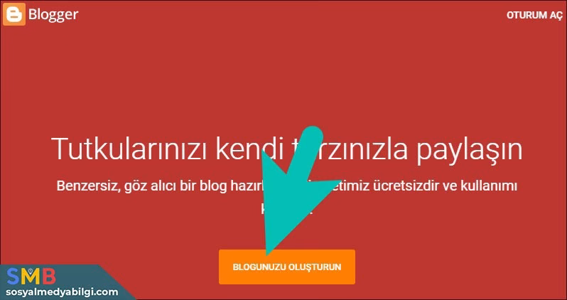 Blogger Hesap Oluşturma