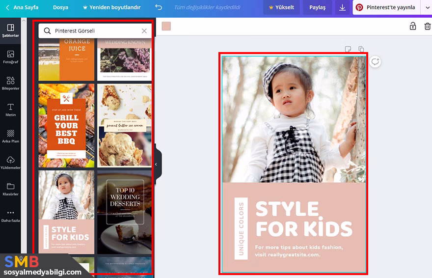 canva dikey pin oluşturma