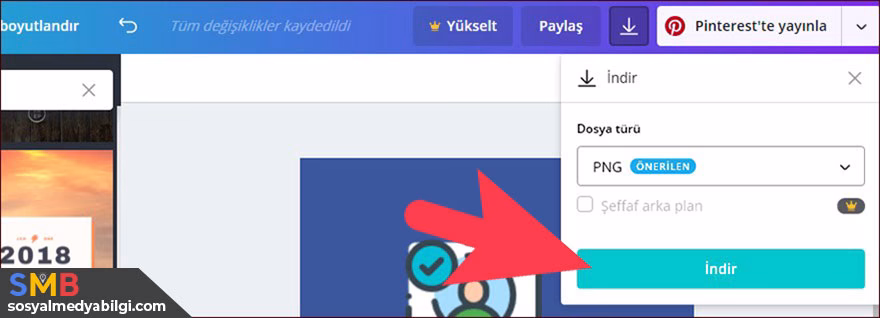 canva tasarımı kaydetme