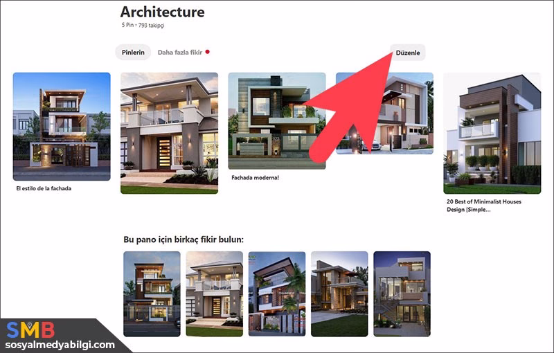 pinterest pano düzenleme