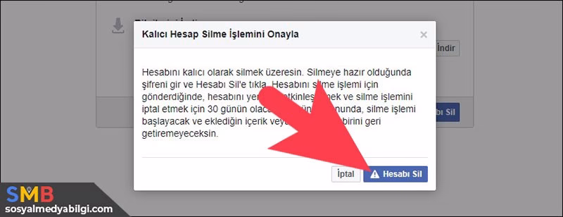 kalıcı hesap silme işlemini onayla