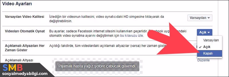 Facebook Otomatik Video Oynatma