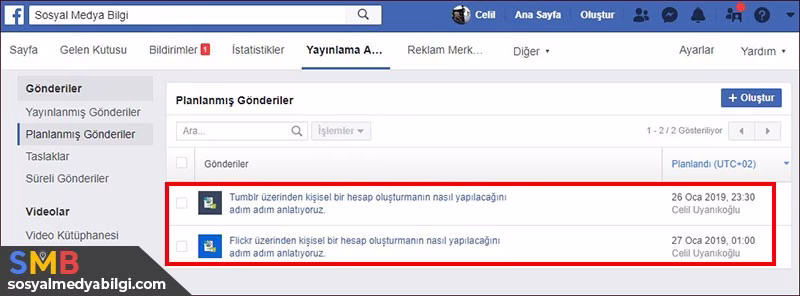 Facebook Planlanmış Gönderi Zamanlama