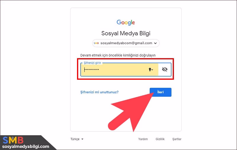 Google Şifre Değiştirme