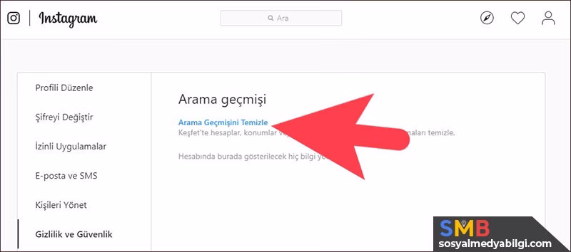 Instagram Arama Geçmişini Silme