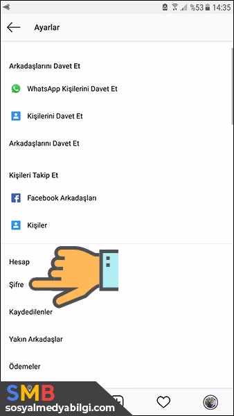 Instagram Şifre Değiştirme telefondan
