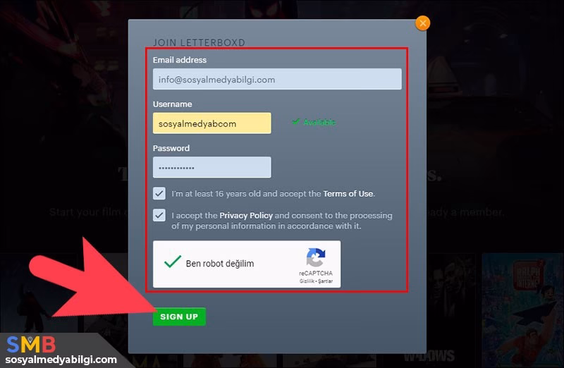 Letterboxd Hesap Oluşturma