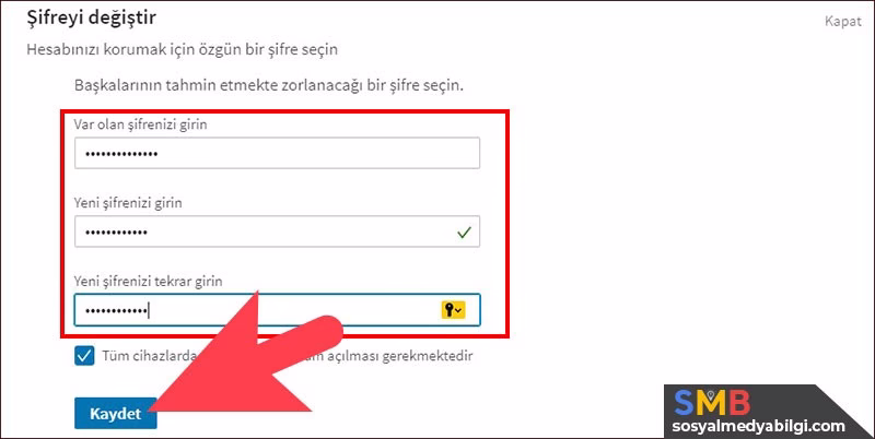 Linkedin Şifre Değiştirme