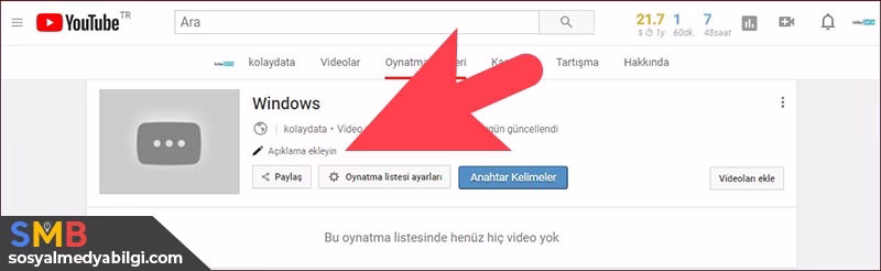 youtube Oynatma Listesi açıklaması