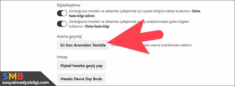 Pinterest Arama Geçmişini Silme