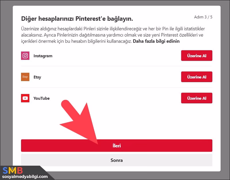 Pinterest İşletme Hesabı Açmak