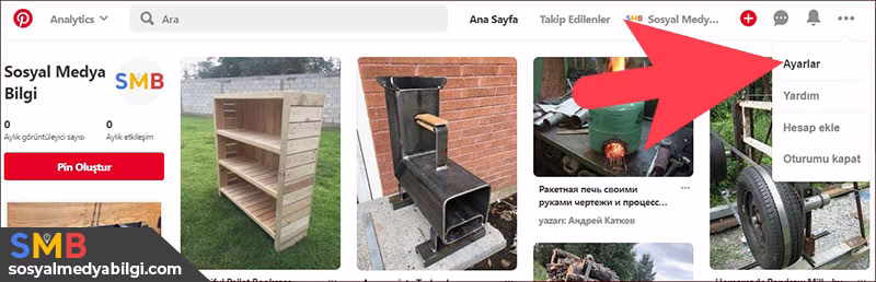 Pinterest Şifre Değiştirme