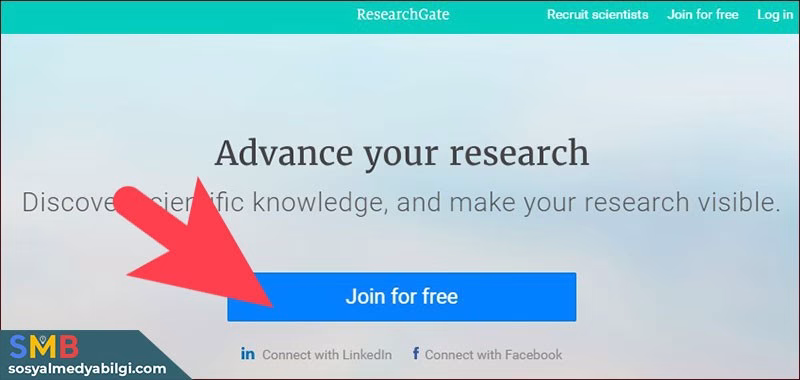 ResearchGate Hesap Oluşturma