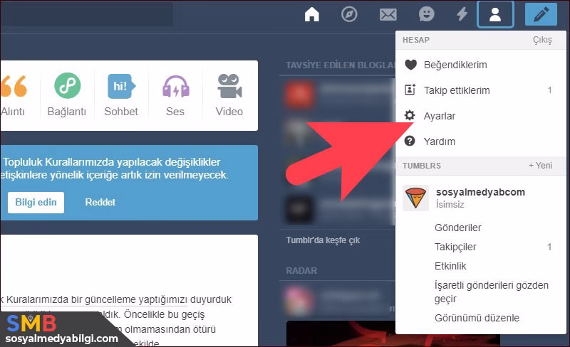 Tumblr Şifre Değiştirme