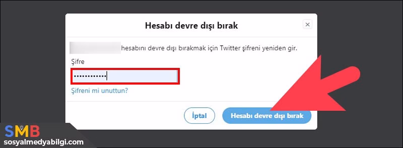 Twitter Hesabı devre dışı bırak