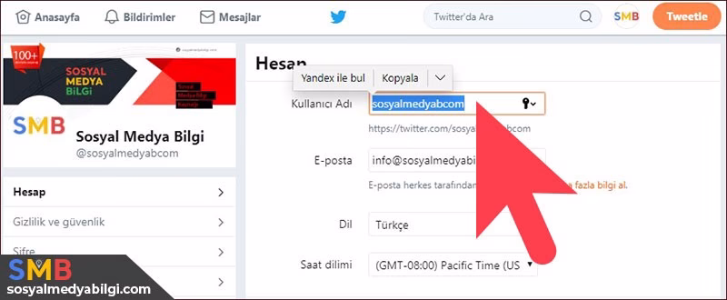 Twitter Kullanıcı Adı Almak