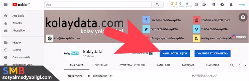 Youtube kanal özelleştir