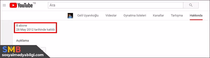 Youtube Kanal Açılış Tarihini Öğrenmek