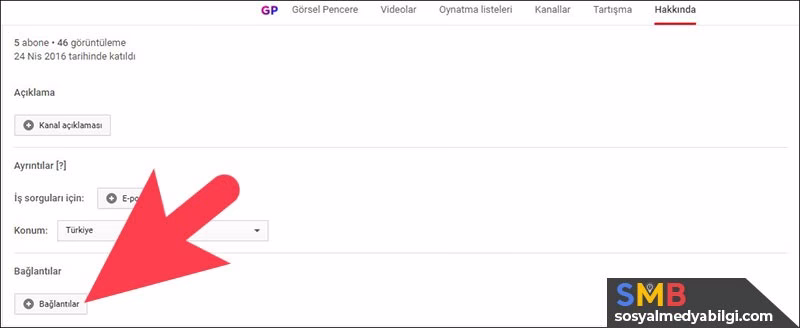 Youtube Kanalına Sosyal Medya Linkleri Eklemek