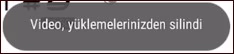 video yüklemelerinizden silindi