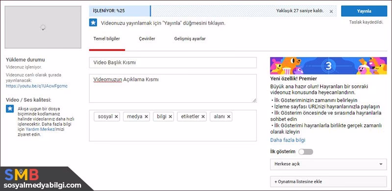 Youtube Video Yükleme