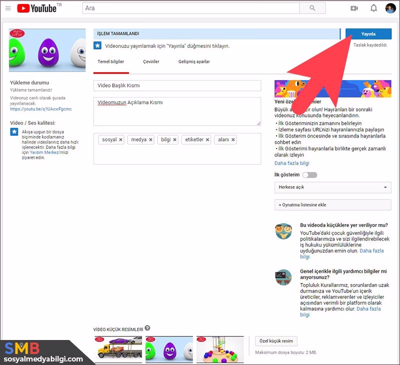 Youtube Video Yayınlama