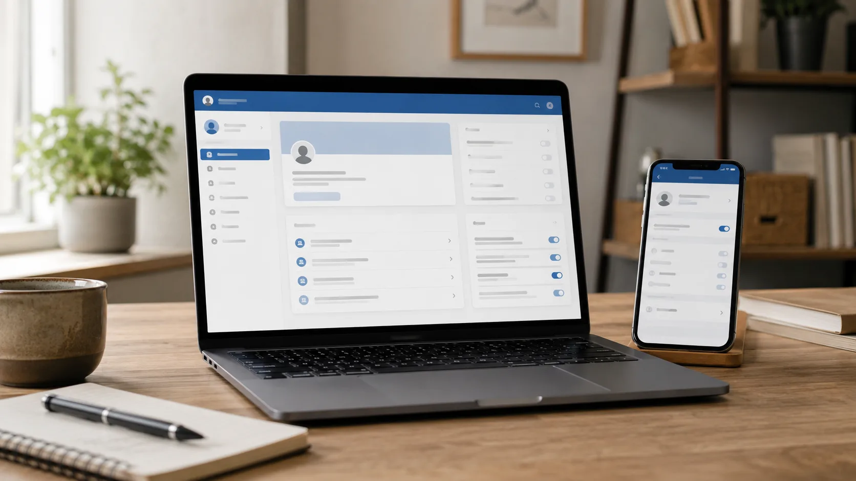 LinkedIn ayarlarını gösteren masaüstü çalışma sahnesi