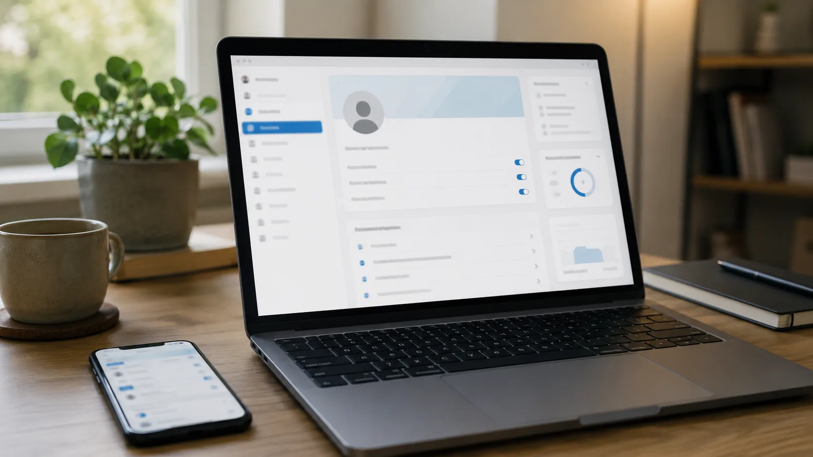 LinkedIn ayarlarını gösteren masaüstü çalışma sahnesi