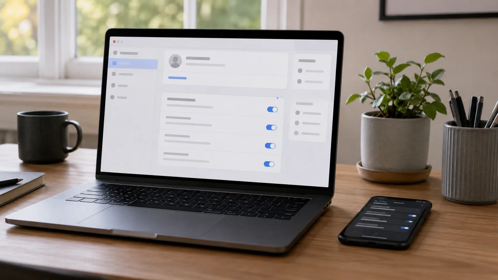 LinkedIn ayarlarını gösteren masaüstü çalışma sahnesi