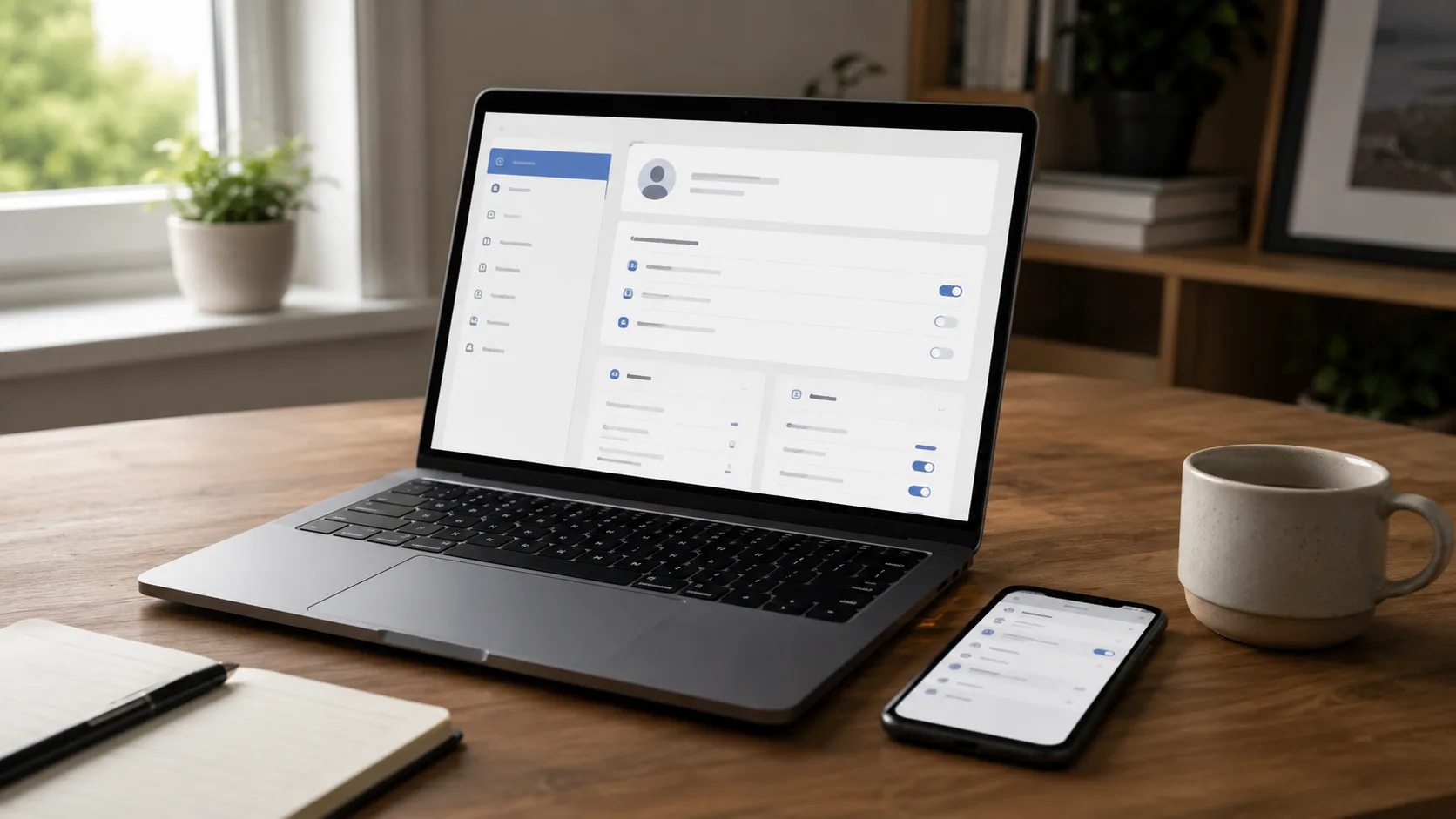 LinkedIn ayarlarını gösteren masaüstü çalışma sahnesi