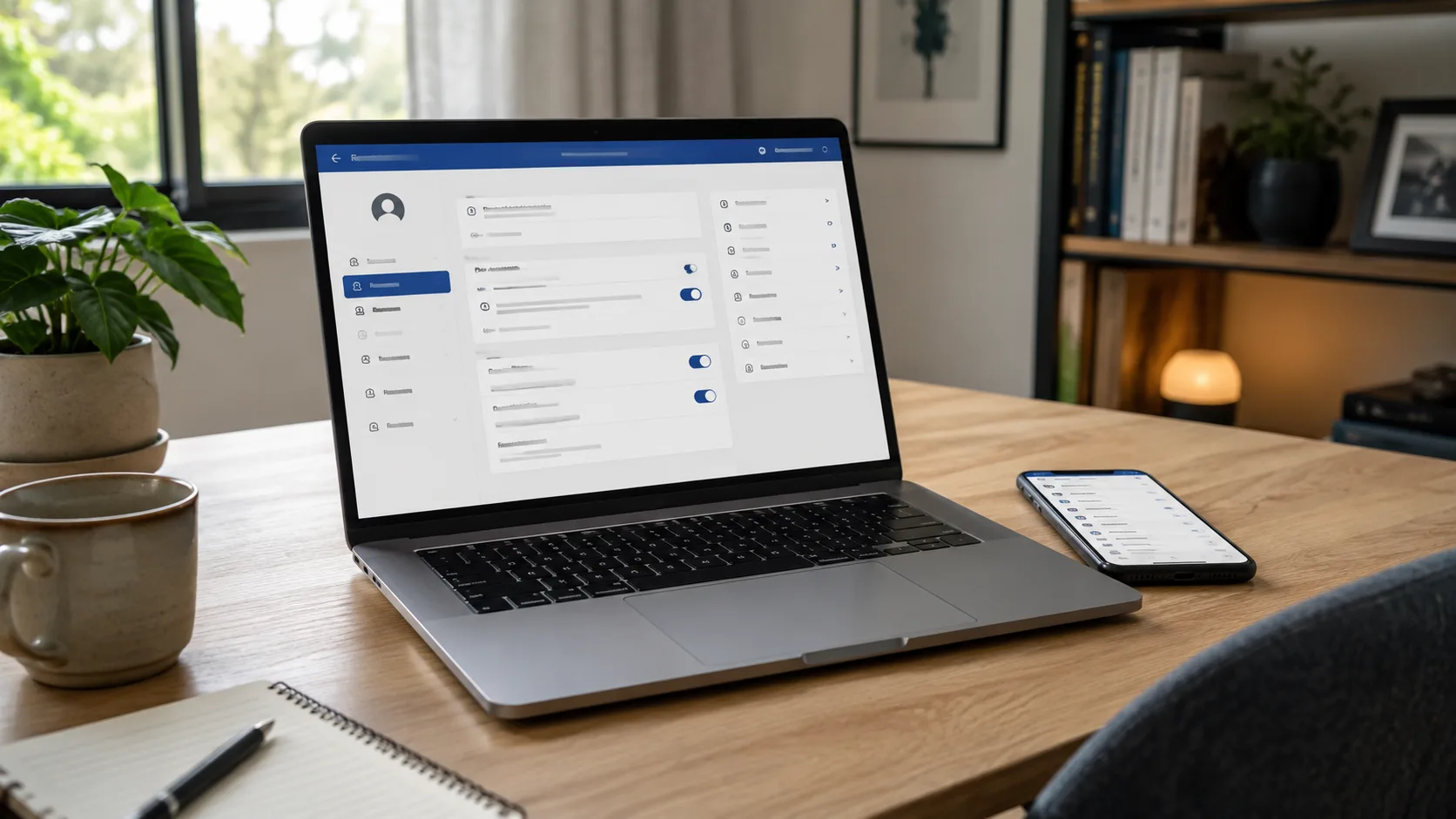 LinkedIn ayarlarını gösteren masaüstü çalışma sahnesi