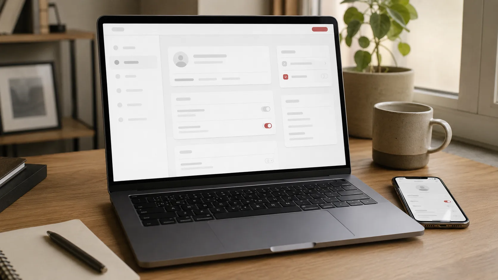 Pinterest ayarlarını gösteren masaüstü çalışma sahnesi