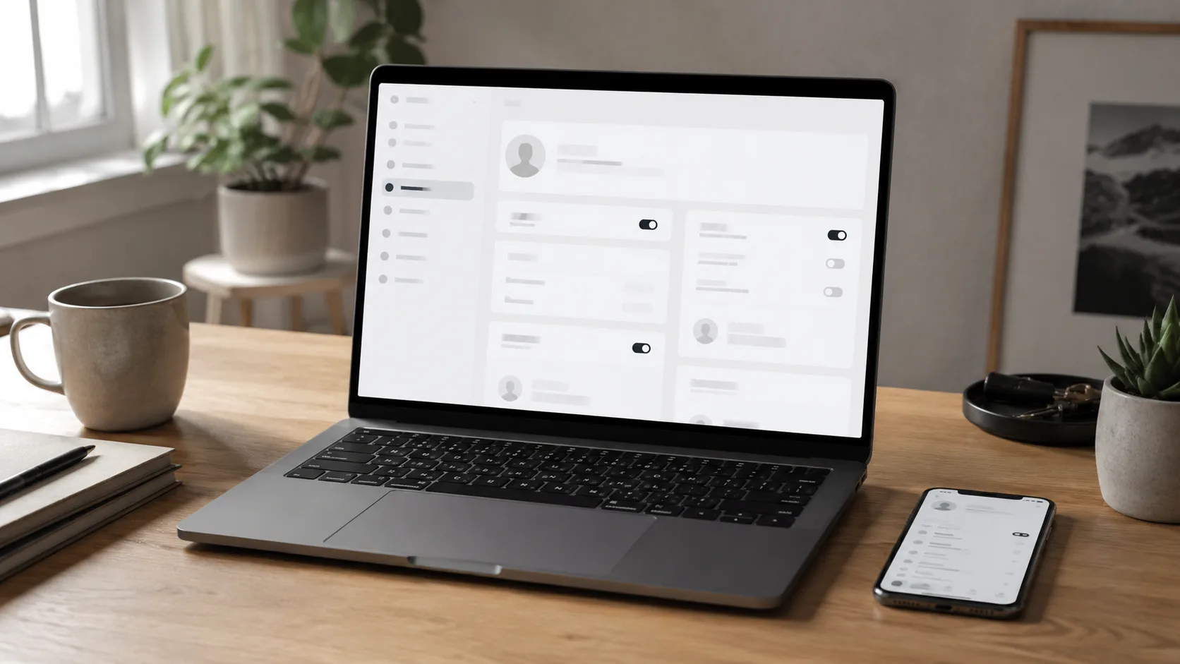 Pinterest ayarlarını gösteren masaüstü çalışma sahnesi