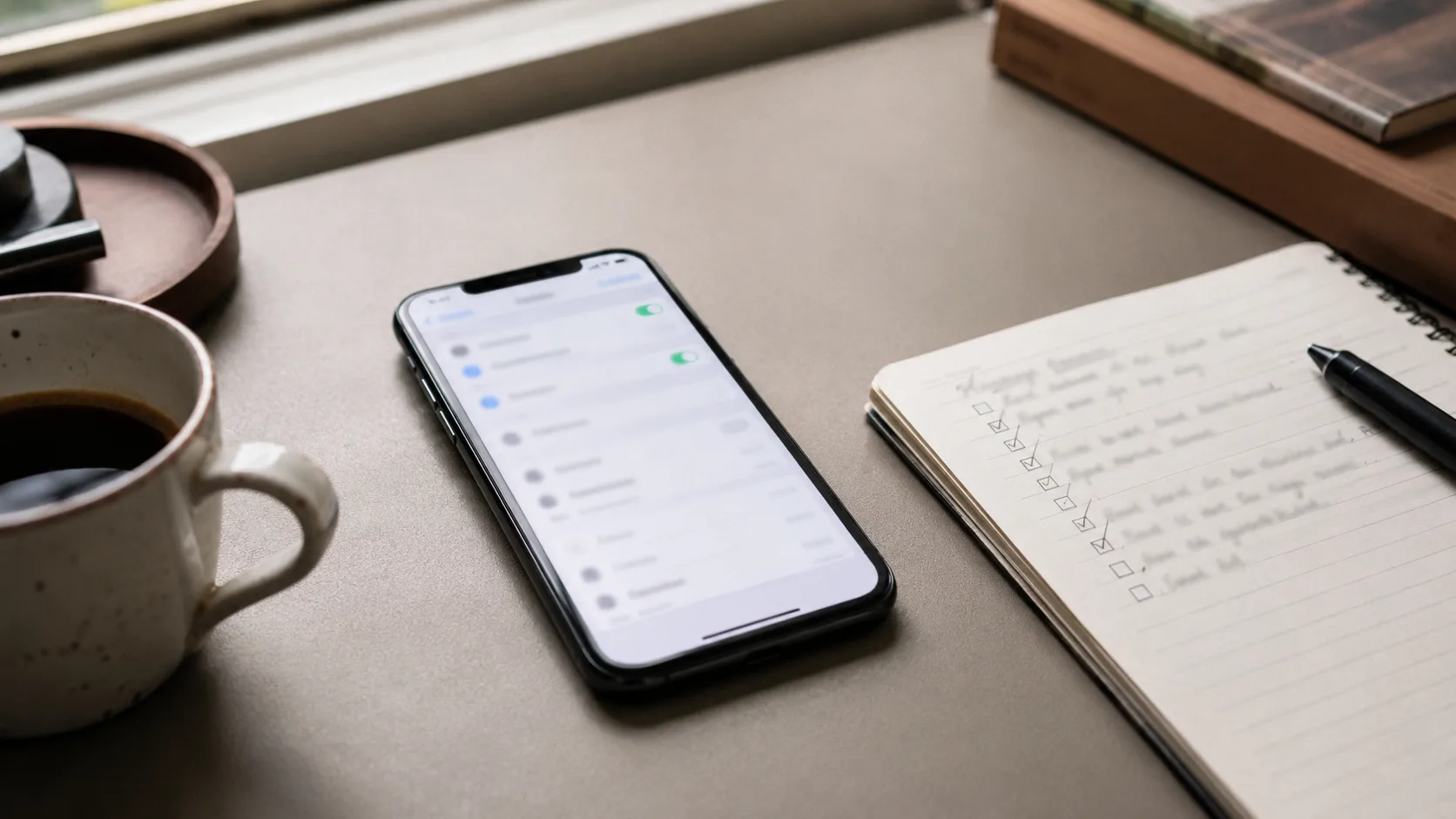 WhatsApp ayarlarını gösteren masaüstü çalışma sahnesi