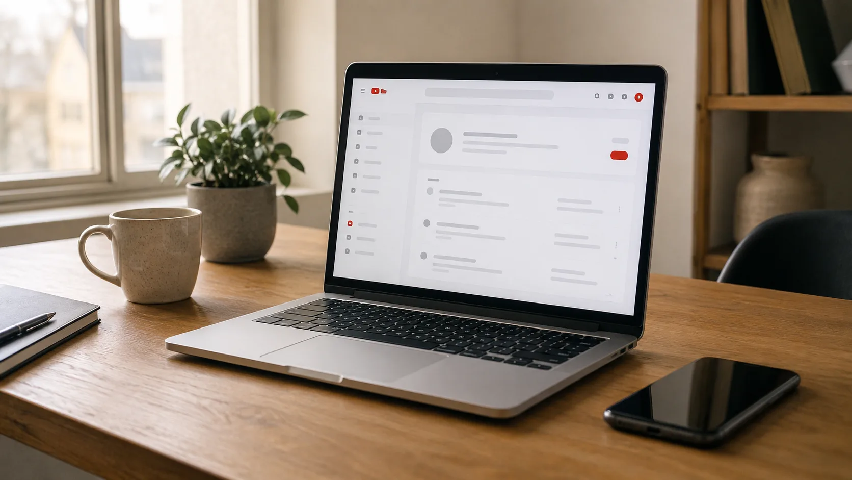 YouTube ayarlarını gösteren masaüstü çalışma sahnesi