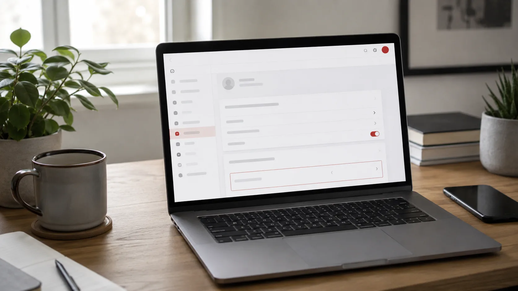 YouTube ayarlarını gösteren masaüstü çalışma sahnesi
